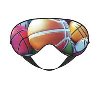 Vitality Comics Basketball, Football Print Sleep Mask with Adjustable Strap, Comfortable Eye Cover for Travel, Yoga, Napping, Sleeping & Relaxation