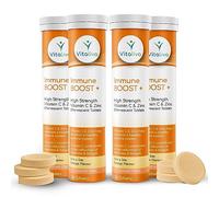 Vitaliva High Strength Vitamin C and Zinc - ONE a Day. Sugar-Free and Vegan Friendly. 4 Pack Deal x 20 (80 Days Supply).