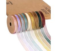Vitalizart 3/8" x 90 Yards Organza Ribbon Light Colours 9 Rolls x 10 Yd