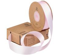 Vitalizart Pink Satin Ribbon 1" x 25Yd for Gift Wrapping, Double Sided Continuous Polyester Gift Ribbon, Thick Fabric Ribbons for Crafts, Bouquets, Party Decorations, Christmas Wreaths & Hair Bows