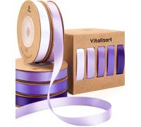 Vitalizart Purple Series Satin Ribbon for Crafts 3/8'' x 50Yd (5 Rolls x 10Yd), Double Sided Purple Fabric Ribbons for Gift Wrapping, Bows Making, Bridal Bouquet, Party Decorations