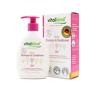 Vitalkind Shampoo & Conditioner, 200ml, Natural Care Cosmetic Products for Kids, Premium, Dry Hair, Moisturizing, Almond-Rose-Peach Scent, Sensitive Skin