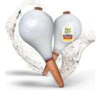 VITALLEO Watering Balls - Set of 2 / XL (400 ml) - Automatic Plant Watering - Water Dispenser Plants - Clay Cone Watering for Room and Balcony (White)