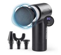 VITALmaxx Massage Gun with 6 Levels | Massager with 4 Attachments | Battery Operated up to 90 Minutes Running Time and USB-C Rechargeable | Especially Light and Handy for Travel and Sports