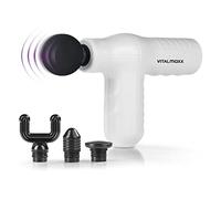 VITALmaxx Mini Massage Gun Smart Grip | Massage Gun with 4 Attachments for Different Muscle Groups | Integrated Pressure Sensor with 5 Power Levels for Intensive Massage [White]