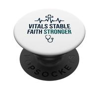 Vitals Stable Faith Stronger Christian Nurse Prayer PopSockets Adhesive PopGrip