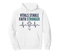 Vitals Stable Faith Stronger Christian Nurse Prayer Pullover Hoodie
