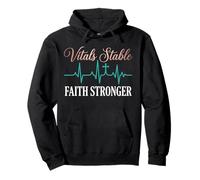 Vitals Stable Faith Stronger Christian Nurse Prayer Pullover Hoodie