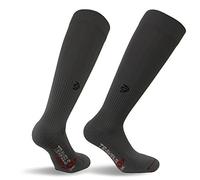 Vitalsox Travelsox TSS6000 The Original Patented Graduated Compression Performance Travel & Dress Socks With DryStat OTC Pairs, Grey, Large