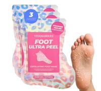 Vitamasques Foot Peeling Mask, 3 Pairs - Korean Exfoliating Foot Mask for Dry Cracked Feet & Callus Removal, Feet Peeling Masks That Remove Dead Skin for Soft Heels with Coconut & Pineapple Extract