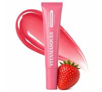 Vitamasques Peptide Lip Balm for Dry Cracked Lips, Moisturising & Hydrating Tinted Lip Balm, Korean Lip Mask Plumping Lip Treatment for Dry Lips - Strawberry, Made in Korea, 0.33 fl oz