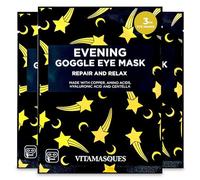 Vitamasques Under Eye Mask, 3-Pack Ultra-Revitalizing Goggle Mask, Korean Skin Care, Hydrates & Smooths Fine Lines & Tired Looking Under Eyes - Hyaluronic Acid & Centella