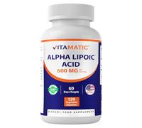 Vitamatic Alpha Lipoic Acid (ALA) 600mg Per Serving - 240 Vegetable Capsules - 120 Servings - Non-GMO & Gluten Free