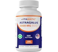 Vitamatic Astragalus Capsules 200 Veg Capsules - 10:1 Astragalus Extract 500mg - Non-GMO, Gluten-Free