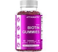 Vitamatic Biotin Gummies 10,000 mcg for Stronger Hair, Skin & Nails - 60 Vegan Gummies - Also Called Vitamin B7