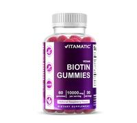 Vitamatic Biotin Gummies 10,000 mcg for Stronger Hair, Skin & Nails - 60 Vegan Gummies - Also Called Vitamin B7