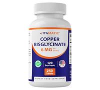 Vitamatic Copper Bisglycinate 6 mg Made with Vitamin D3 2000 IU, Zinc 50mg, Selenium 50mcg - 240 Tablets - Non-GMO & Gluten Free