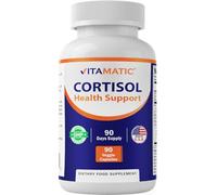 Vitamatic Cortisol Health Support - 90 Veggie Capsules - Made with Adaptogenic Blend with Ashwagandha, Rhodiola, Magnolia, L-Theanine, Phosphatidylserine