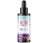 Vitamatic Fast-Acting Liquid Vitamin B12 - 5000 mcg Methylcobalamin - Natural Berry Flavor - Sublingual Formula for Enhanced Absorption - 2 fl oz