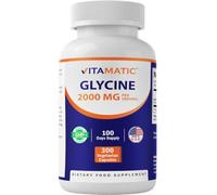 Vitamatic Glycine Supplement, 2000mg Per Serving, 300 Count, Non-GMO, Gluten Free