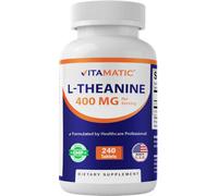 Vitamatic L-Theanine Supplement 400mg per Serving - 240 Tablets - Non-GMO, Gluten Free