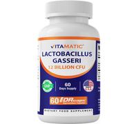 Vitamatic Lactobacillus Gasseri - 12 Billion per DR Capsule - 60 Count - Digestive Support - Made with Prebiotic Inulin Fiber