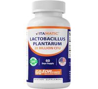 Vitamatic Lactobacillus Plantarum - 20 Billion per DR Capsule - 60 Count - Digestive Support - Made with Prebiotic Inulin Fiber