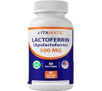 Vitamatic Lactoferrin 500mg (Apolactoferrin), 60 Vegetable Capsules - Promotes Healthy Immune Function*