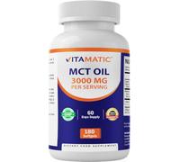 Vitamatic MCT Oil 3000 mg per Serving - 180 Softgels - from Coconut Oil - Contains 55% caprylic Acid C8 and 40% capric Acid C10