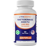 Vitamatic Nattokinase Supplement 4,000 FU Servings, 120 Delayed Released Capsules - Survives Stomach Acids - Non-GMO & Gluten Free - Made in The USA