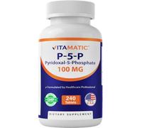 Vitamatic P5P 100 mg (Pyridoxal-5-Phosphate) - Active Form of Vitamin B6 - Energy & Nervous System Support - Non-GMO, Gluten-Free - 240 Tablets