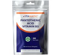 Vitamatic Pantothenic Acid Pure Powder 500 mg per Serving - 100 Grams - Also Called Vitamin B5-200 Servings