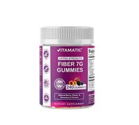 Vitamatic Prebiotic Fiber Gummies for Adults, 7G Extra Strength, Zero Sugar Added, 240 Pectin Based Gummies, Digestive Health & Regularity Support