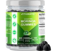 Vitamatic Sugar Free Moringa Gummies - 50:1 Extract 200 mg - Complete Green Superfood - 240 Pectin Based Gummies