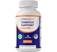 Vitamatic Tinnitus Relief Support - 120 Veggie Capsules - 1200 mg Per Serving- Supports Ear Health, Reduces Ringing in Ears, Non GMO- Gluten Free