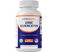 Vitamatic Zinc Quercetin - 120 Vegetarian Capsules - Zinc as Zinc Citrate 30mg & Quercetin Dihydrate 500 mg per Serving - Immune Support