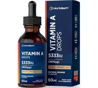 Vitamin A Drops 5333IU - 60 mL - Orange Flavour | High Strength Vitamin A as Retinol Palmitate - Vegan Liquid Oral Supplement for Adults - By Horbaach