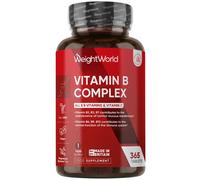 Vitamin B Complex Supplement - 365 Tablets - 1 Year Supply - with All 8 B Vitamins & C - 1 Tablet-a-Day - Non-GMO, Gluten-Free & Vegan-Friendly - for Men & Women