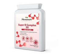 Vitamin B Complex B-50 90 Capsules (V) (not Tablets) High Potency Vegan B-Complex with PABA. Made in The UK- Pharmanostix