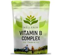 Vitamin B Complex High Strength | 90 Vegan Tablets | B Complex for Immune System & Reduction in Tiredness | All 8 B Vitamins B1,B2,B3,B5,B6,B7,B9,B12 | Made in the UK by Hellenia
