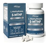 Vitamin B Complex High Strength Methylated B Vitamins | High Potency, Active 5-MTHF Form | Contains enzymatically Active B-Vitamins | Dual-Form B12 |120 Capsules