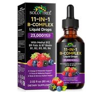 Vitamin B Complex Liquid Drops 20,000mcg | Complete 11-in-1 B Vitamins with Methyl B12, Methyl Folate & Biotin | with Vitamin C, Choline & Inositol | Energy, Nervous System & Immune Support | 60ml