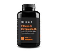 Vitamin B Complex MAX, with Vitamins B1, B2, B3, B5, B6, Biotin, Folic Acid, B12, Choline & Inositol, 365 Vegan Tablets | Helps Reduce Fatigue & Immune System | Zenement