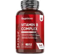 Vitamin B Complex Supplement - 365 Tablets - 1 Year Supply - with All 8 B Vitamins & C - 1 Tablet-a-Day - Non-GMO, Gluten-Free & Vegan-Friendly - for Men & Women