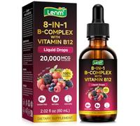 Vitamin B Complex with Vitamin B12 Drops, Sublingual Methylcobalamin B12 Supplement, Energy Metabolism & Daily Wellness Support, Berry Mix Flavor - 60ml