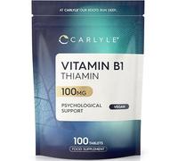 Vitamin B1 Thiamin 100mg Tablets | 100 Count (3+ Months Supply) | High Strength VIT B1 Thiamine Supplement | No Artificial Preservatives | by Carlyle