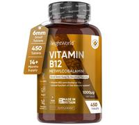 Vitamin B12 Tablets High Strength - 1000mcg Vegan Supplement - 450 Pure...