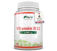 Vitamin B12 1000μg - 180 Vegan Tablets - High Strength B12 Methylcobalamin - 6 Month Supply - Made in The UK - Nu U Nutrition
