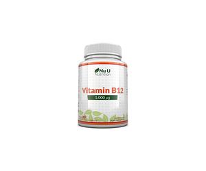 Vitamin B12 1000g High Strength B12 Methylcobalamin 180 Vegetarian Tablets 6 Month Supply Made in The UK by Nu U Nutrition