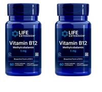 Vitamin B12 5000mcg (Methylcobalamin 5mg) Life Extension 2X60 Lozenges